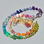 Collier Multicolore Pierres Précieuses Arc-en-Ciel, Améthyste Rose, Tanzanite, Émeraude, Saphir, Bijou Dos Nu Or Gold Filled 14K(2)