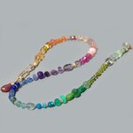 Collier Multicolore Pierres Précieuses Arc-en-Ciel, Améthyste Rose, Tanzanite, Émeraude, Saphir, Bijou Dos Nu Or Gold Filled 14K(1)