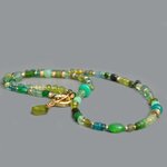 Collier Multi-pierres Vert Or 14K _ Émeraude Péridot Tourmaline Verte Bijou Modulable-6