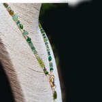 Collier Multi-pierres Vert Or 14K _ Émeraude Péridot Tourmaline Verte Bijou Modulable-9