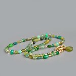 Collier Multi-pierres Vert Or 14K _ Émeraude Péridot Tourmaline Verte Bijou Modulable