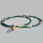 Collier opale noir goutte facettes-5