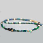 Collier opale noir goutte facettes