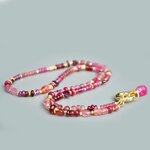 Collier Multi-pierres roses Or 14K _ Saphir, Grenat Rhodolite, Tourmaline et Saphir Rose Or 14K -3