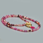 Collier Multi-pierres roses Or 14K _ Saphir, Grenat Rhodolite, Tourmaline et Saphir Rose Or 14K -6