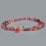 Collier Multi-pierres roses Or 14K _ Saphir, Grenat Rhodolite, Tourmaline et Saphir Rose Or 14K -7