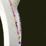 Collier Multi-pierres roses Or 14K _ Saphir, Grenat Rhodolite, Tourmaline et Saphir Rose Or 14K -8