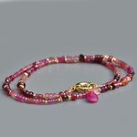 Collier Multi-pierres roses Or 14K _ Saphir, Grenat Rhodolite, Tourmaline et Saphir Rose Or 14K -9