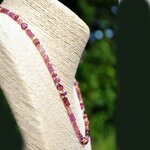 Collier Multi-pierres roses Or 14K _ Saphir, Grenat Rhodolite, Tourmaline et Saphir Rose Or 14K -10