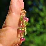 boucles doreilles clou saphir rose peridot-3