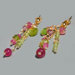boucles doreilles clou saphir rose peridot