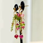 boucles doreilles clou saphir rose peridot-8