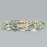 Bracelet pierre taillées Prasiolite verte-1