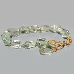 Bracelet pierre taillées Prasiolite verte-4