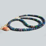 Collier opale noir facettes or14K-1