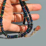 Collier opale noir facettes or14K-5