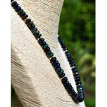Collier opale noir facettes or14K-B