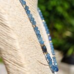 Collier Cyanite bleue Aigue marine Or14K --8
