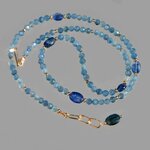 Collier Cyanite bleue Aigue marine Or14K -