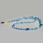 Collier Cyanite bleue Aigue marine Or14K -7