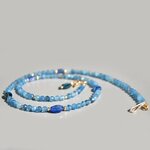 Collier Cyanite bleue Aigue marine Or14K -4