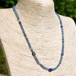 Collier Cyanite bleue Aigue marine Or14K -9