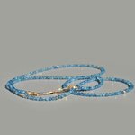 sautoir aigue marine bleue intense or