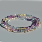 sautoir fluorite multicolore or