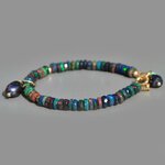 bracelet opale noire et perle noire or-4