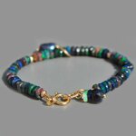bracelet opale noire et perle noire or-5