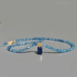 Collier aigue maine bleue pendntif Cyanite taillée