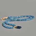 Collier aigue maine bleue pendntif Cyanite taillée-4
