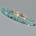 bracelet rondelles aigue marine haute qualité-1