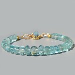 bracelet rondelles aigue marine haute qualité