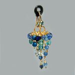 Boucles d'oreilles pendentes pierres bleues Aigue marine