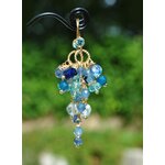 Boucles doreilles pendentes pierres bleues Saphir