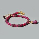 Bracelet rubis rouge facettes charm projet-2