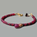 Bracelet rubis rouge facettes charm projet