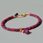 Bracelet rubis rouge facettes charm projet-3