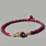 Bracelet rubis rouge facettes charm projet-4