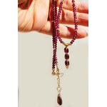 collier pendentif grenat rose rhodolite or-A