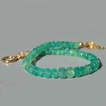 Bracelet emeraude de zambie vert lumineux fermoir T zircon vert-6