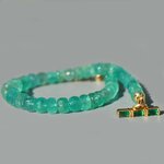 Bracelet emeraude de zambie vert lumineux fermoir T zircon vert-5