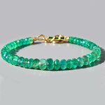 Bracelet emeraude de zambie vert lumineux fermoir T zircon vert-A