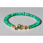 Bracelet emeraude de zambie vert lumineux fermoir T zircon vert