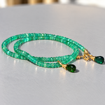 collier emeraude et charm diopside-A