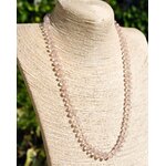 collier long perle facette de quartz rose naturelle-9