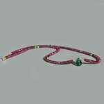 collier grebat rhodolite facettes goutte apatite indicolite