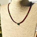 collier grebat rhodolite facettes goutte apatite indicolite-B