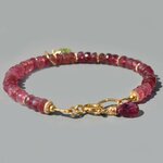 Bracelet tourmaline rose charm peridot brut-5
